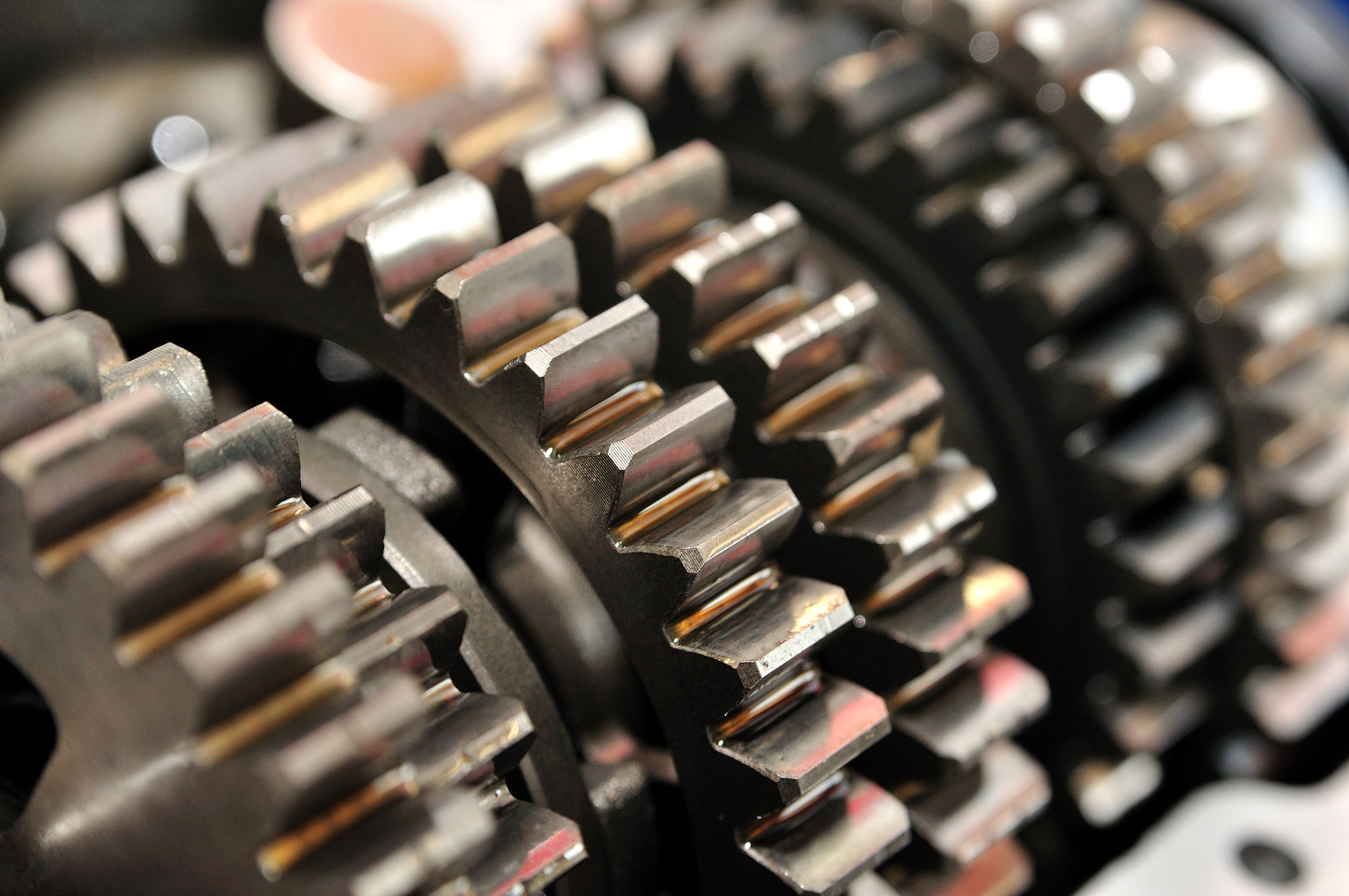 Gear gearbox. Gears with selective focus.